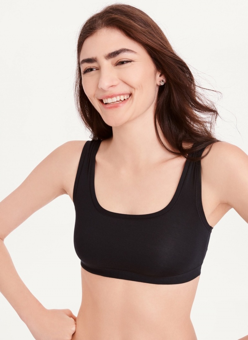 Black Dkny Table Tops Modal Women's Bras | D9256616