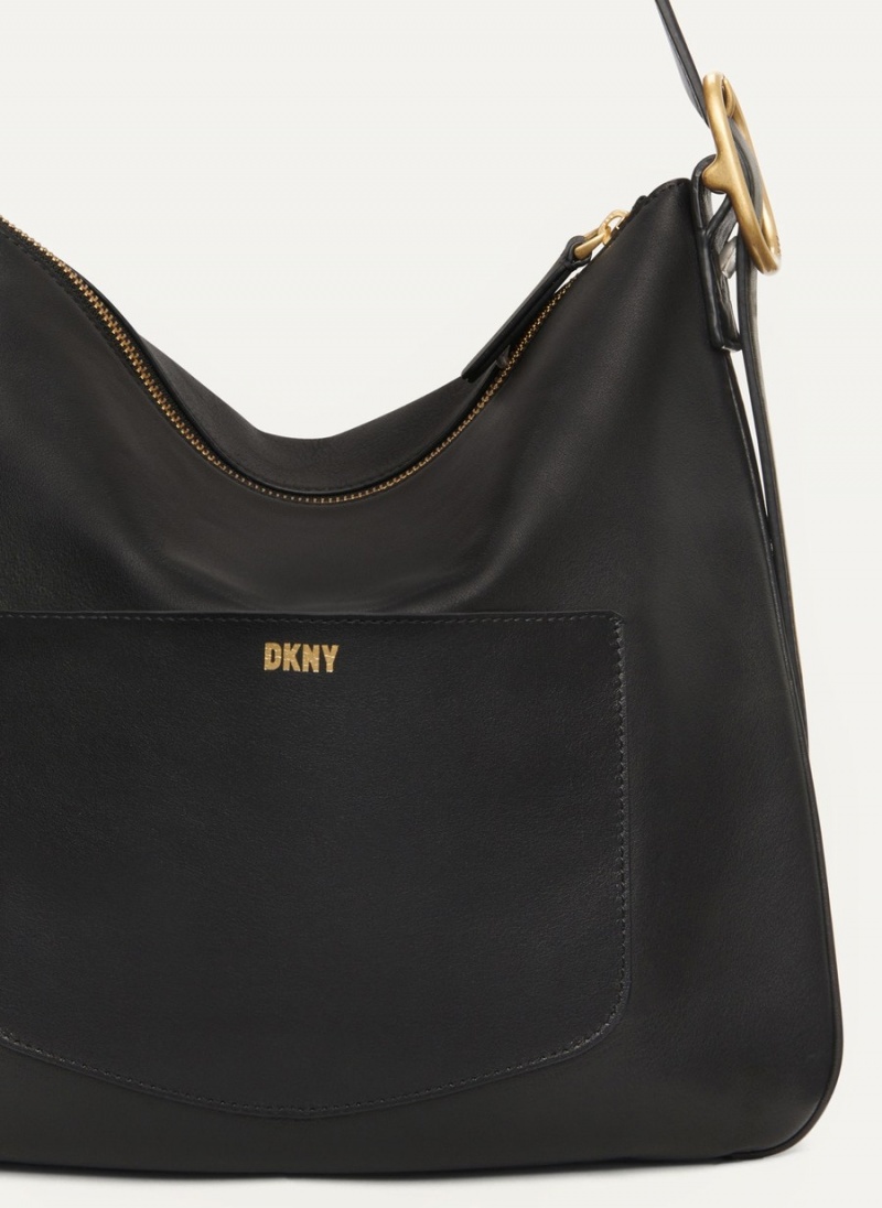 Black Dkny The Medium Optimist Women's Shoulder Bags | S2093793