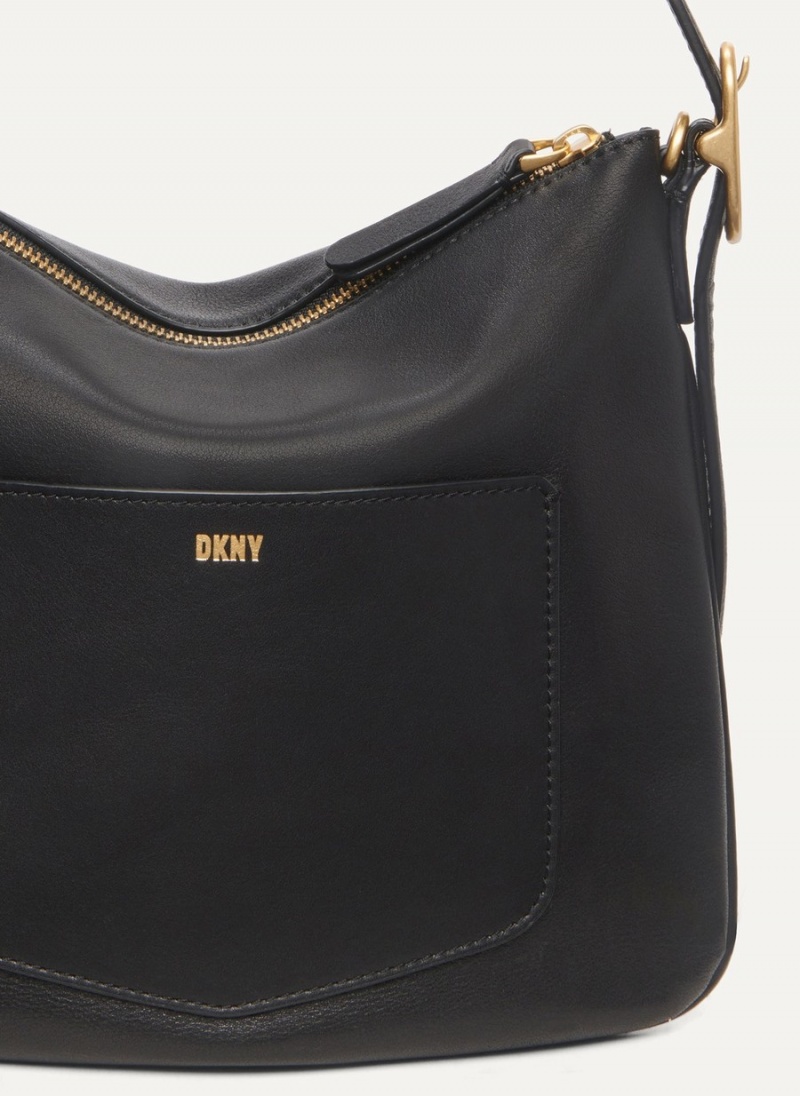 Black Dkny The Small Optimist Women's Shoulder Bags | F2217520