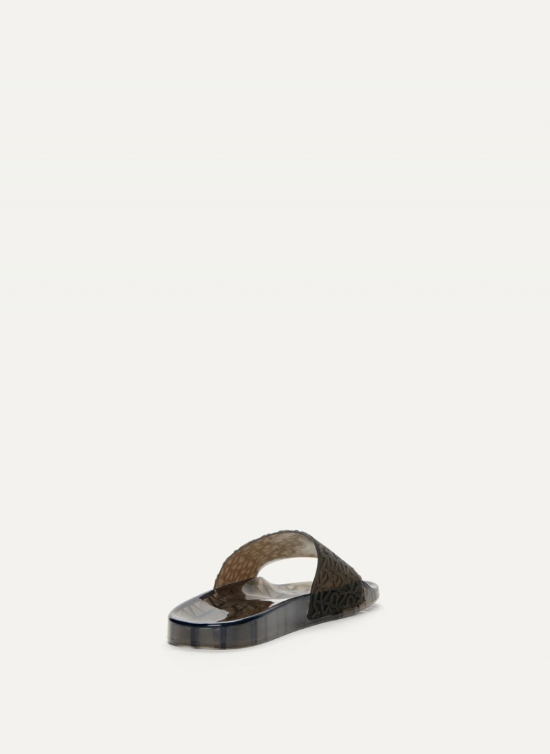 Black Dkny Tinzli Jellys Women's Slides | P6977686