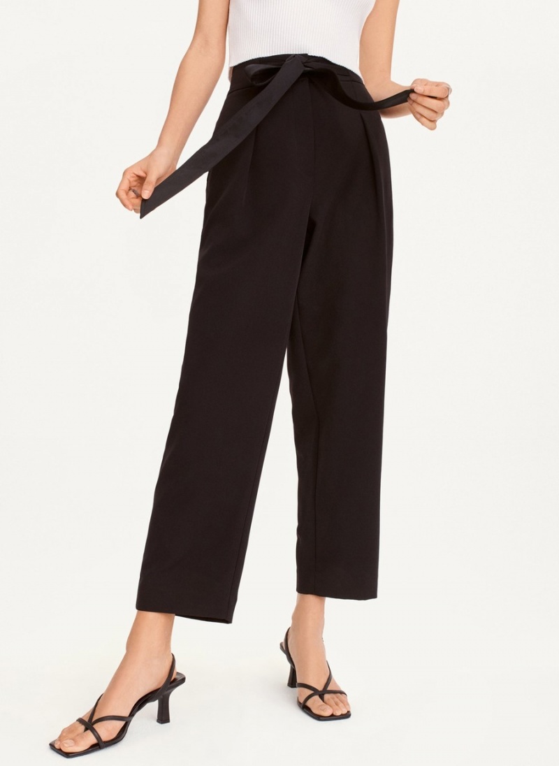 Black Dkny Twill Cropped Women\'s Pants | E0940762