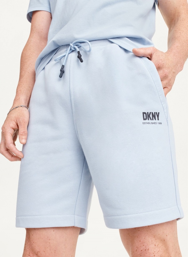 Blue Dkny French Terry Men\'s Shorts | X7353992