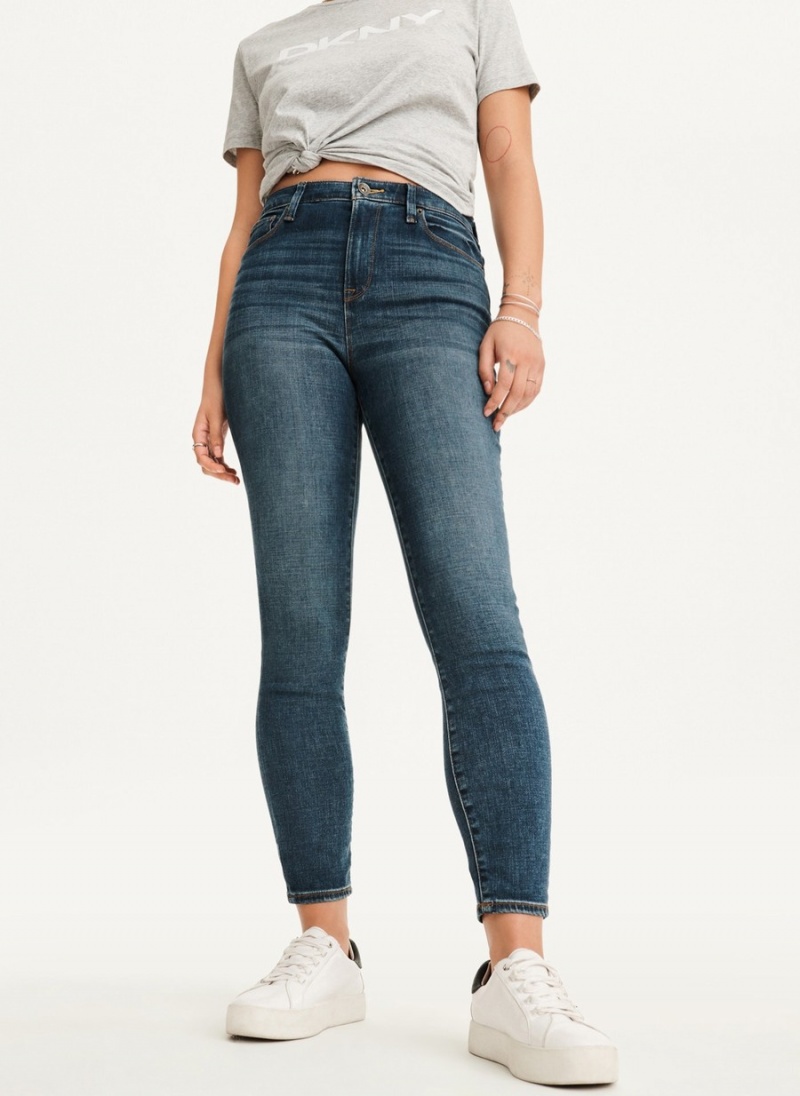 Blue Dkny High Rise Skinnys Women's Jeans | U1311077