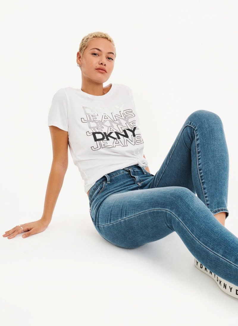 Blue Dkny High Rise Skinnys Women's Jeans | U1311077