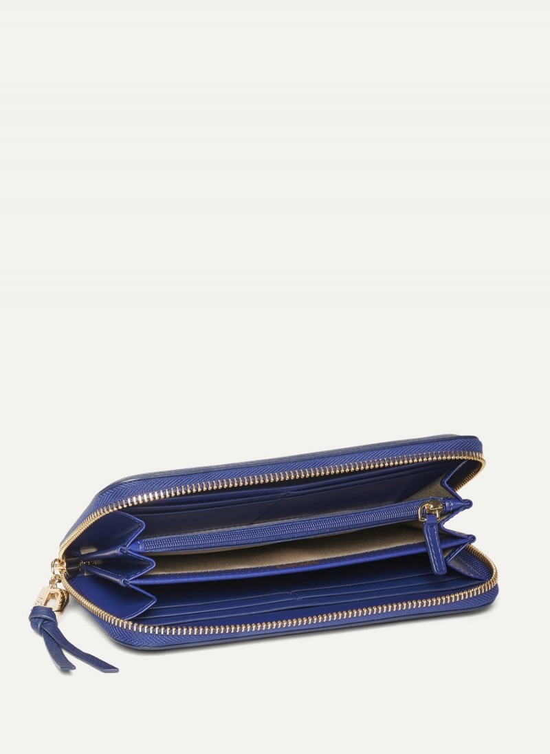 Blue Dkny Metro Continental Zip Around Women's Wallets | Y3076819