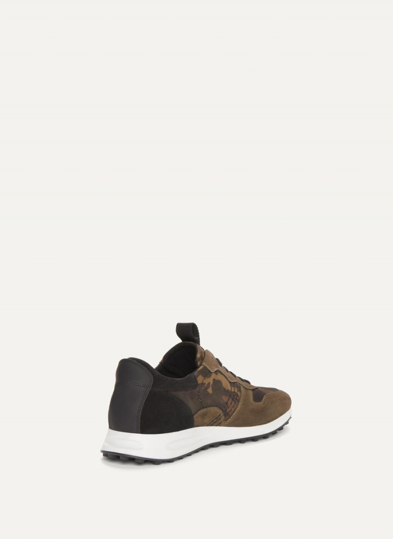 Brown Dkny Camo Runner Men's Sneakers | D1697295