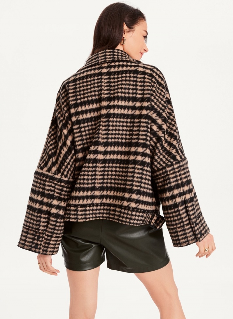 Brown Dkny Oversized Relaxed Women's Jackets | B7330063