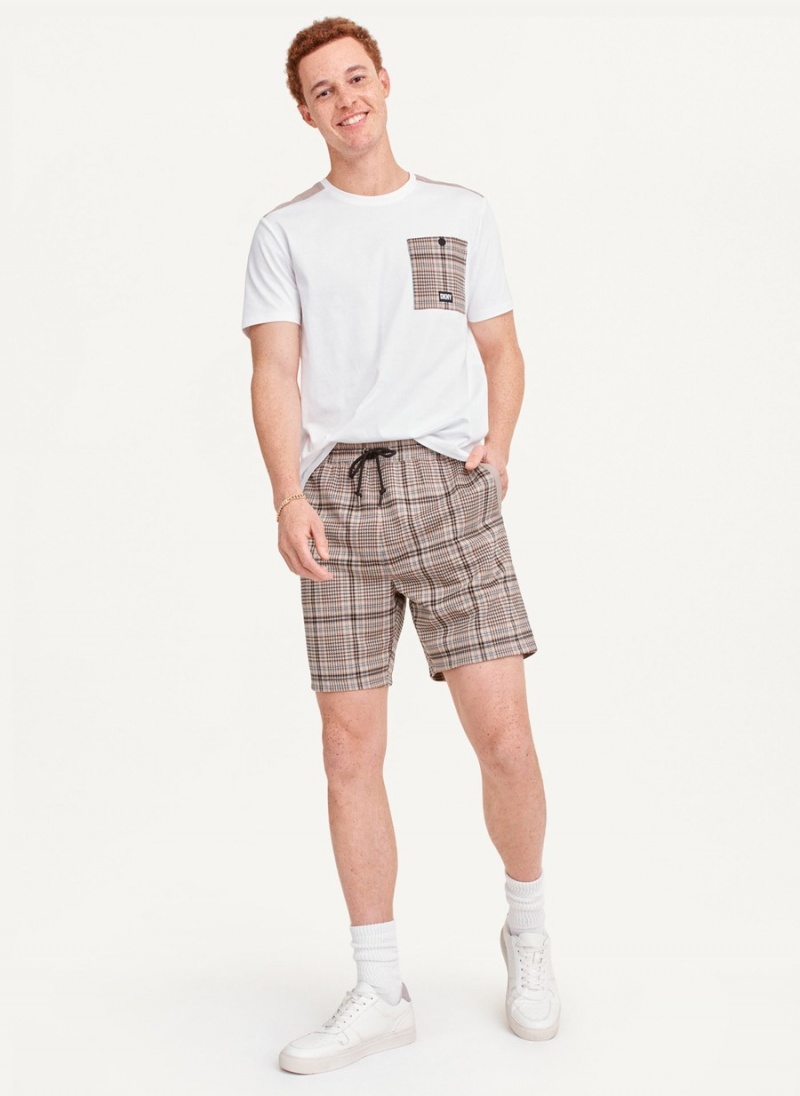 Brown Dkny Plaids Men's Shorts | S4182486