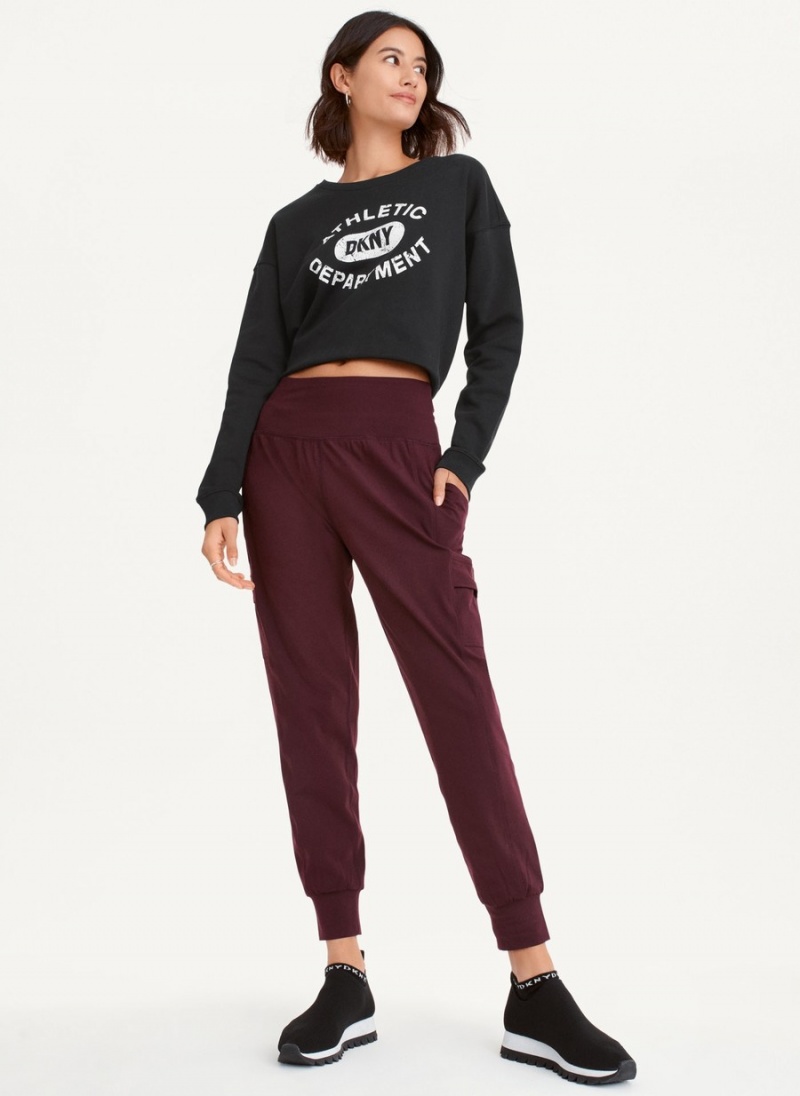 Burgundy Dkny Balance Compression Cargo Women\'s Jogger | O2689801