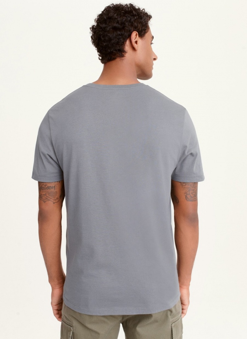 Grey Dkny Blurry Skull Men's T Shirts | P2645288