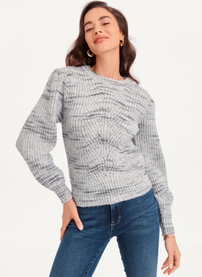 Grey Dkny Bubble Sleeve Knit Women's Sweaters | L1513828