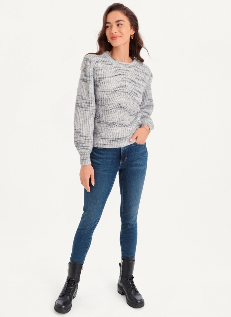 Grey Dkny Bubble Sleeve Knit Women\'s Sweaters | L1513828