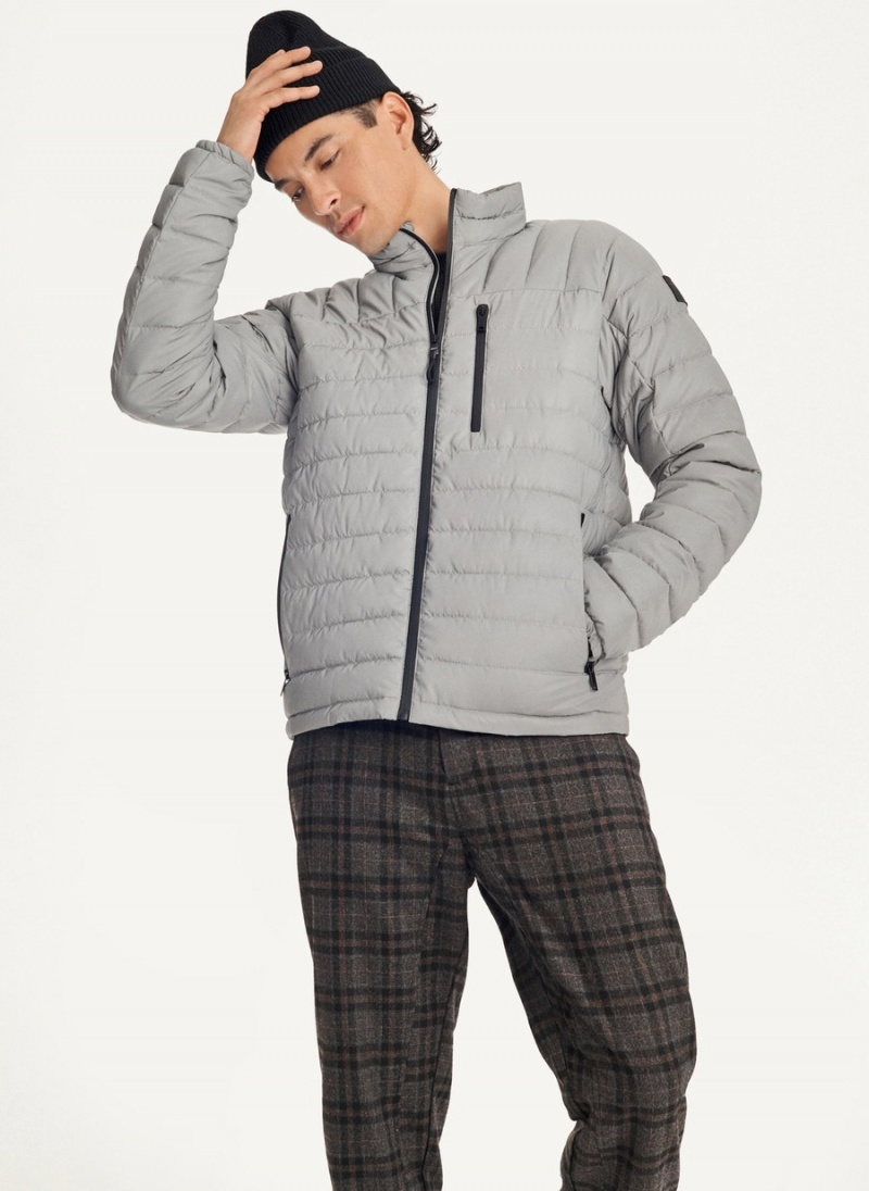 Grey Dkny Packable Puffer Men's Jackets | A5777220