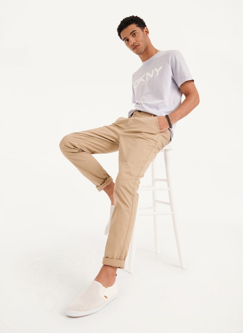 Khaki Dkny Skinny Chino Men's Pants | Q9342385