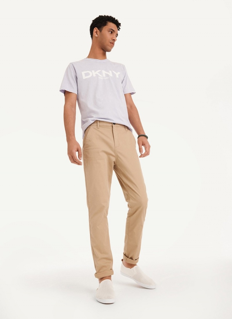 Khaki Dkny Skinny Chino Men's Pants | Q9342385