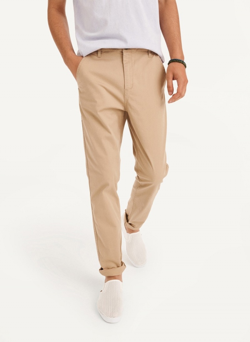 Khaki Dkny Skinny Chino Men\'s Pants | Q9342385