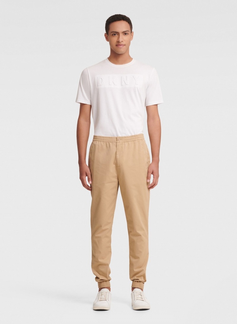 Khaki Dkny Twill Men's Jogger | I9809688