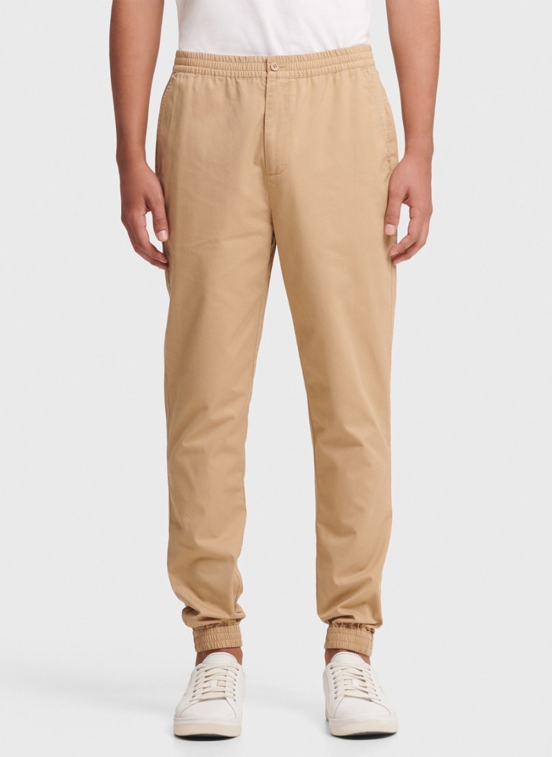 Khaki Dkny Twill Men\'s Jogger | I9809688