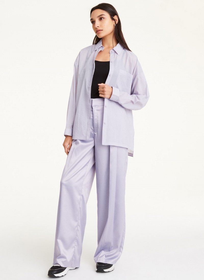 Lavender Dkny Relaxed With Pocket Women's Shirts | Q4505417