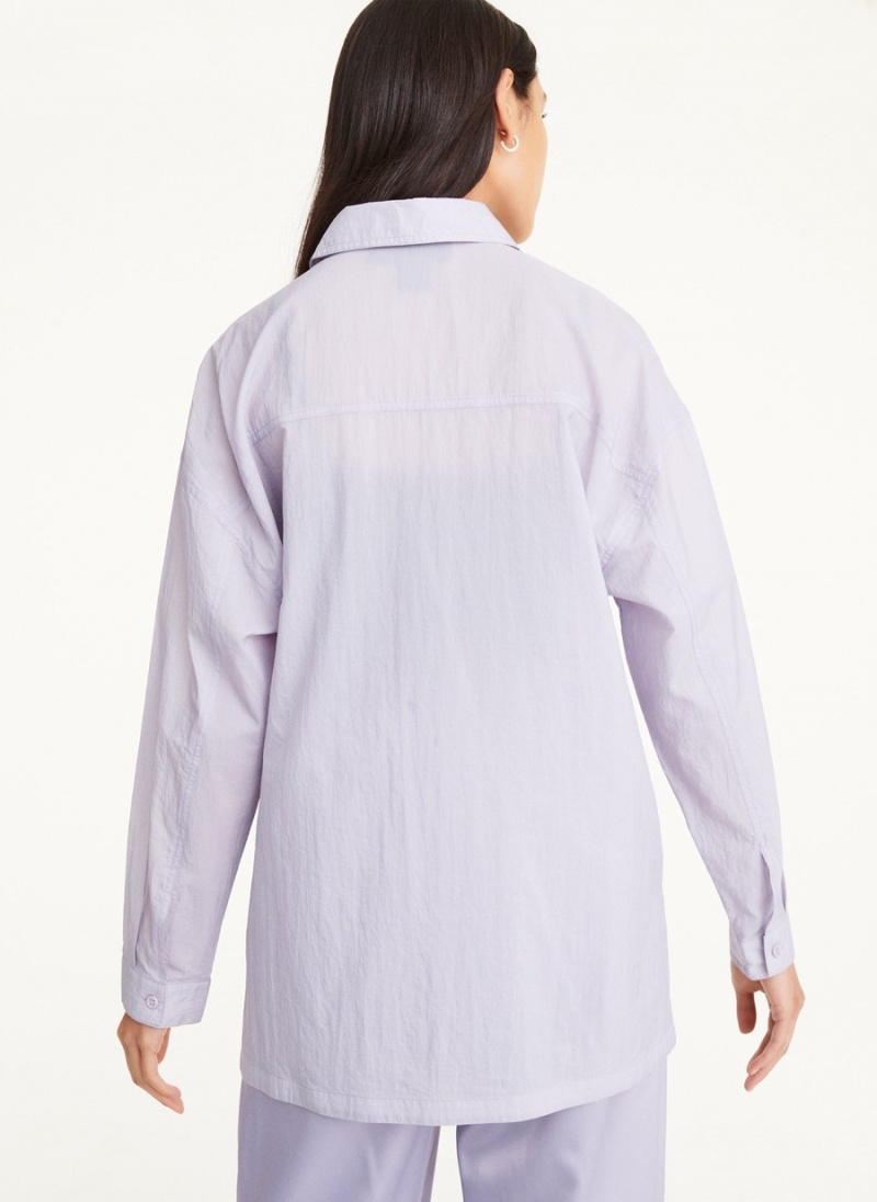 Lavender Dkny Relaxed With Pocket Women's Shirts | Q4505417