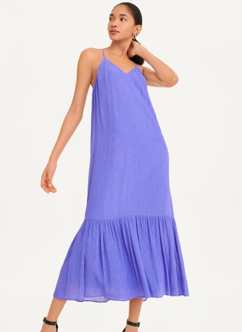 Lavender Dkny Sleeveless Crinkly Rayon Women\'s Dress | L1325956