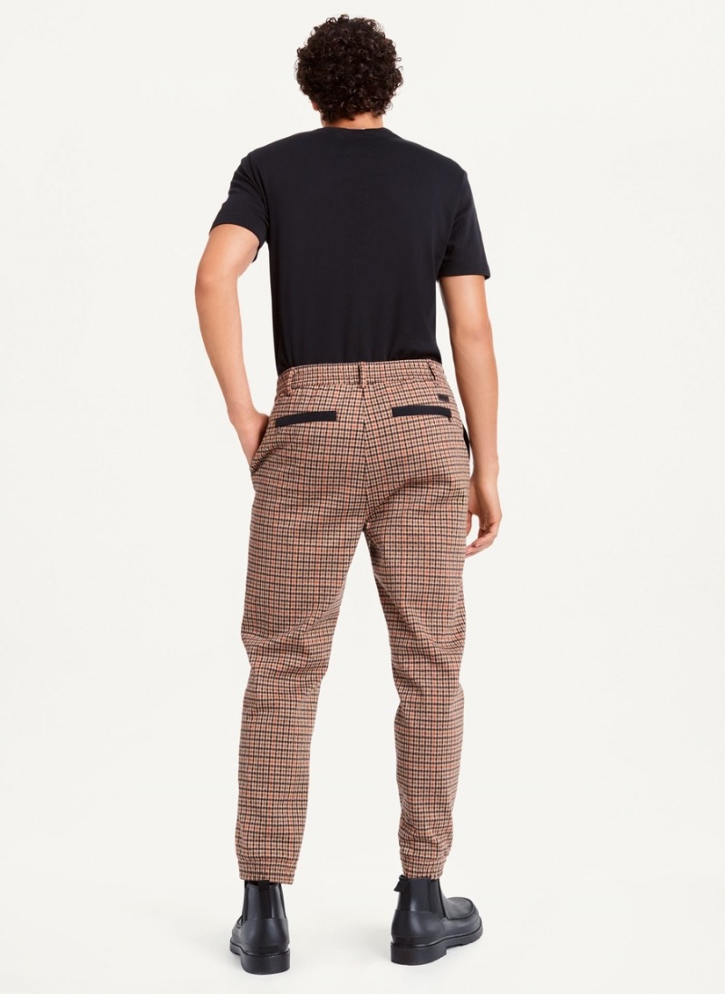 Multicolor Dkny Plaid Contrast Cargo Men's Jogger | P1752690