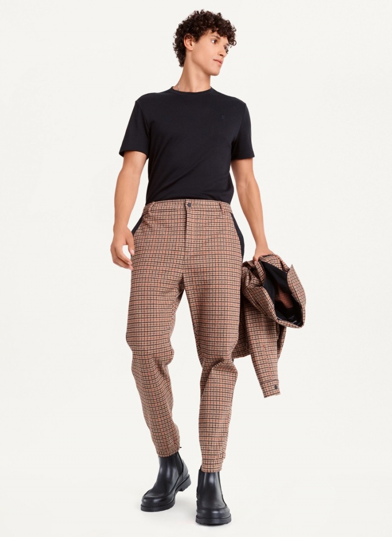 Multicolor Dkny Plaid Contrast Cargo Men's Jogger | P1752690