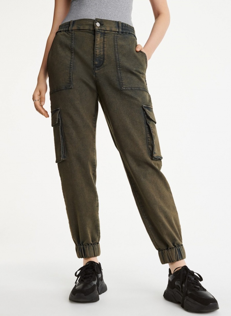 Olive Dkny Cargo Relaxed Women\'s Jeans | F7406396