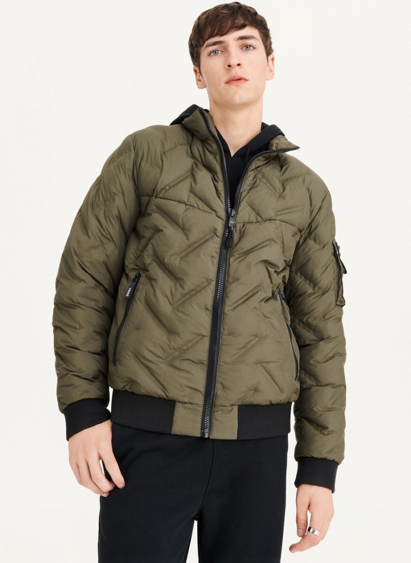 Olive Dkny Quilted Bomber Men\'s Jackets | I5432081