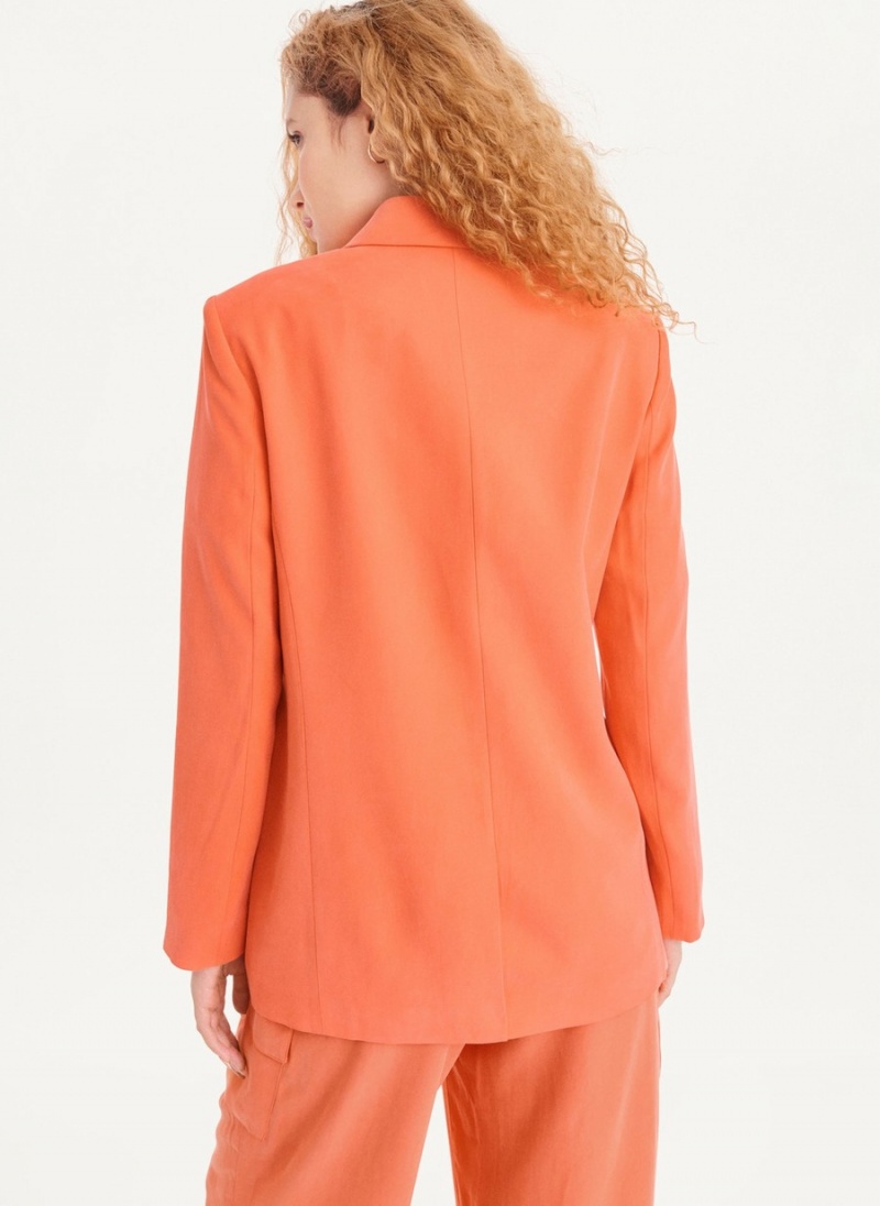 Orange Dkny Frosted Twill Women's Blazer | V9407339