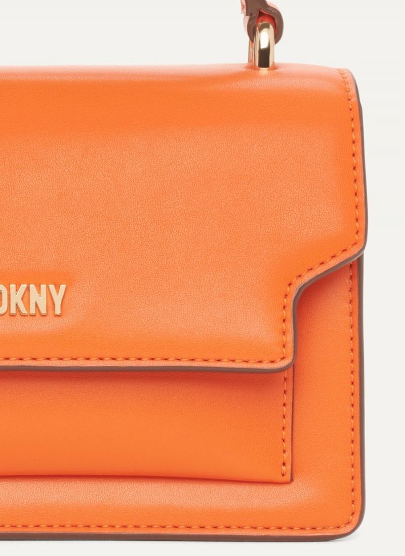 Orange Dkny Millie Leather Top Handle Women's Tote Bags | B2373251