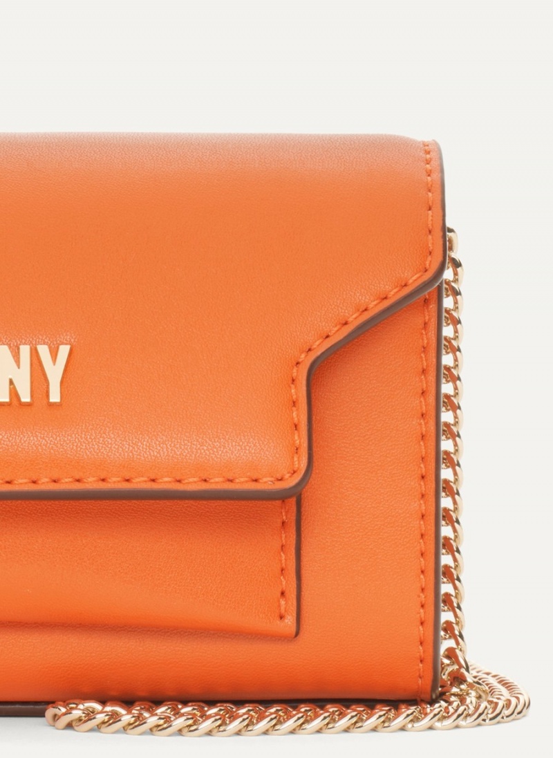 Orange Dkny Millie Micro Leather Flap Women's Crossbody Bags | P8491752