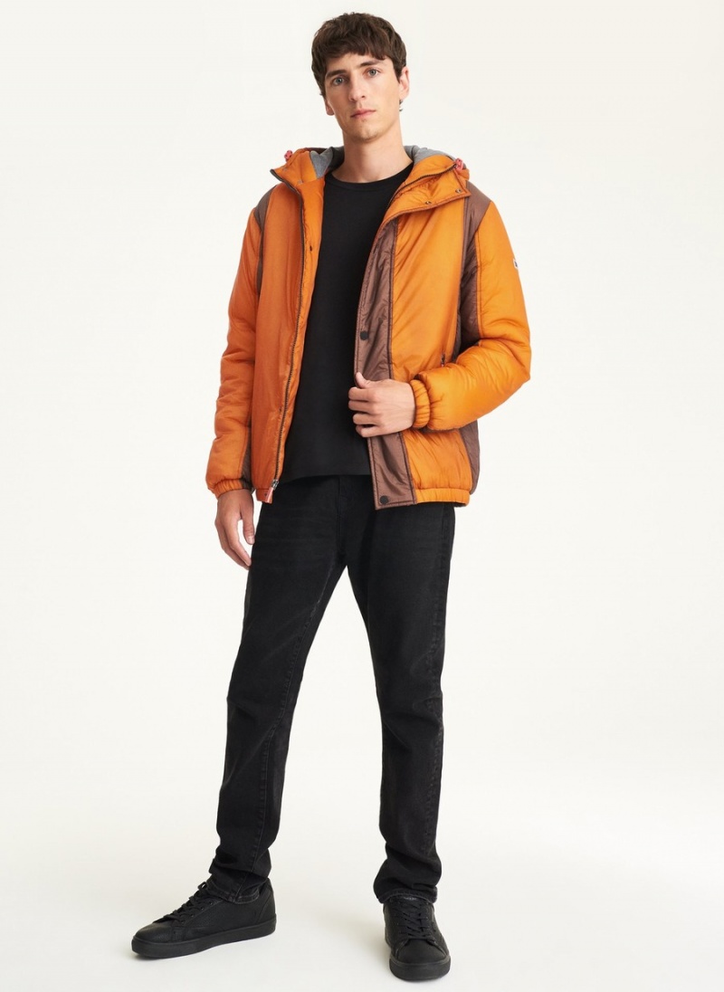 Orange Dkny Translucent Men's Puffer Jacket | X7842074