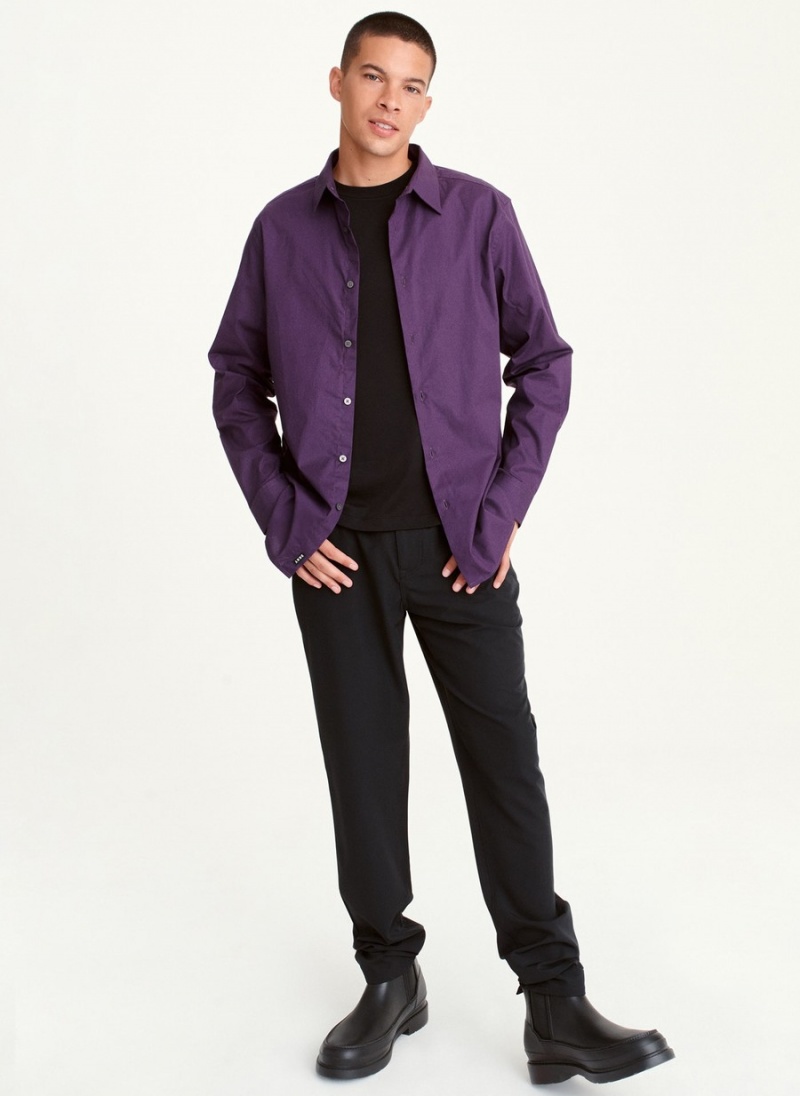 Purple Dkny Long Sleeve Button Down Men's Shirts | A1941035