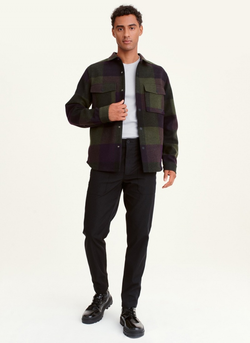 Purple Dkny Plaid Shirt Men's Jackets | O7842708