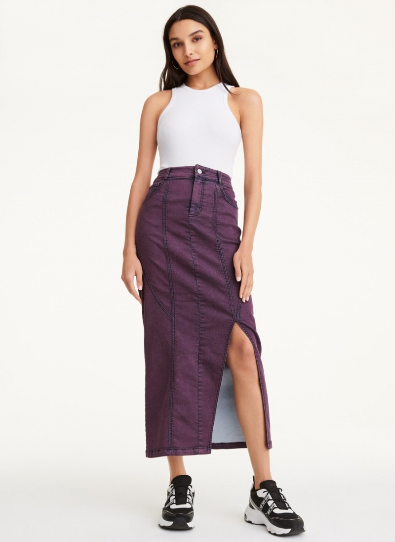 Purple Dkny Seamed Women\'s Skirts | C6697480