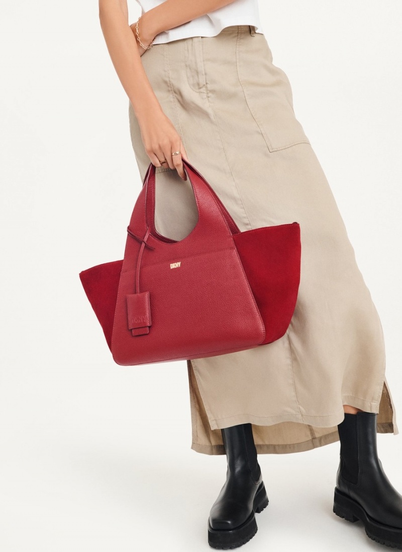 Red Dkny The Medium Effortless Women's Tote Bags | N0309036