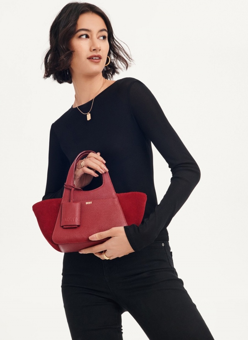 Red Dkny The Mini Effortless Women's Tote Bags | L4726474