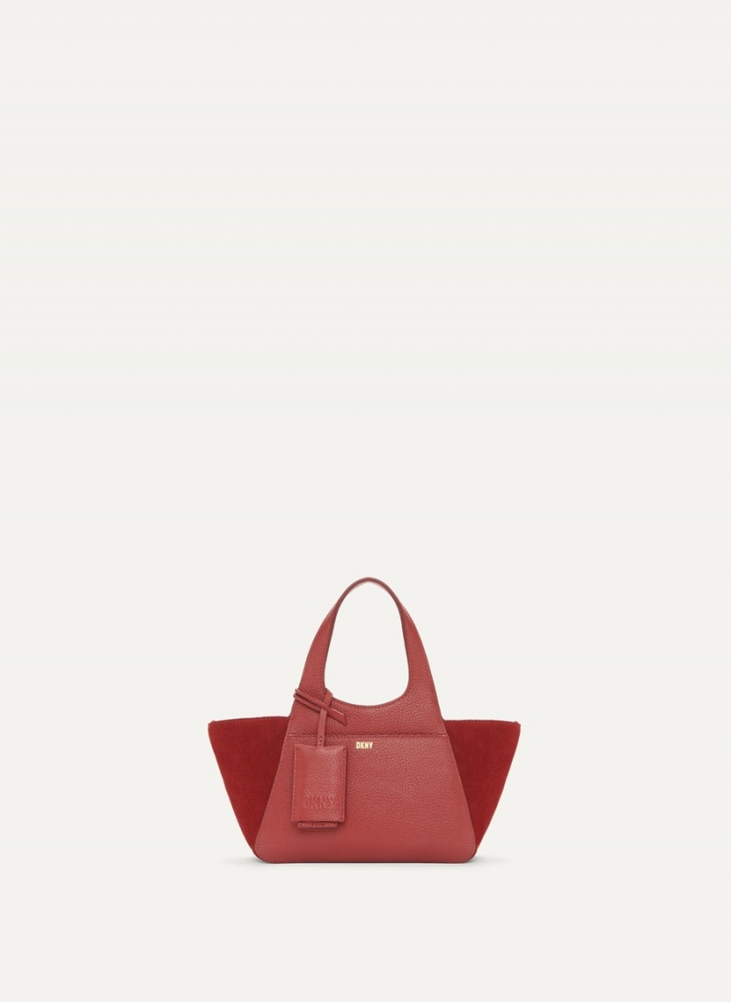 Red Dkny The Mini Effortless Women's Tote Bags | L4726474