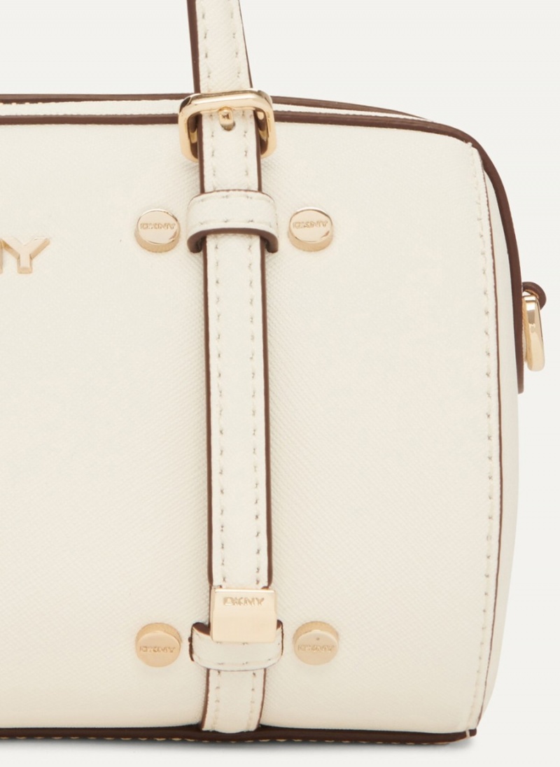 White Dkny Bo Mini Duffle Women's Crossbody Bags | N8415642