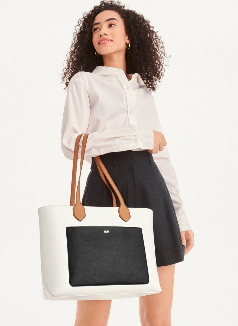 White Dkny Ines Women's Tote Bags | O7046745