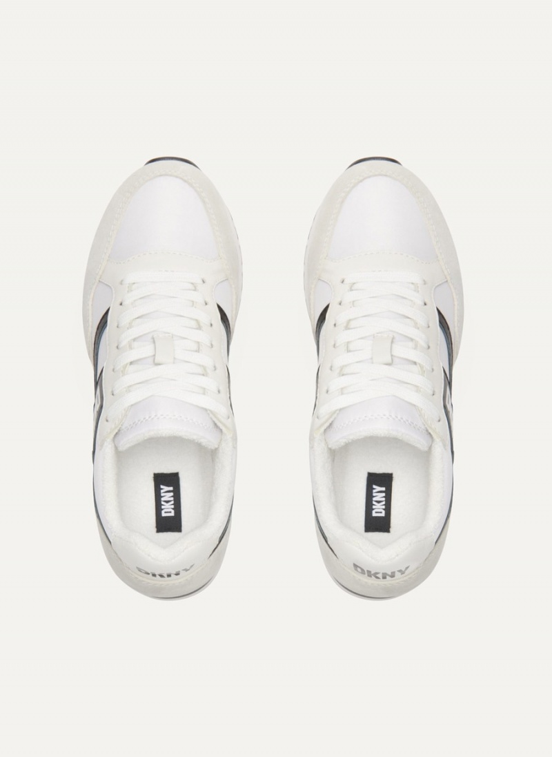 White Dkny Logo Retro Women's Sneakers | S1147944