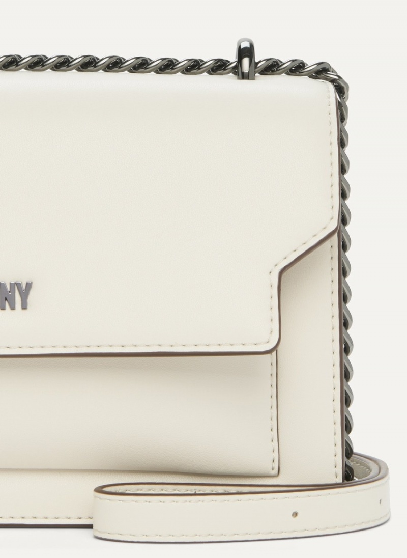 White Dkny Millie Flap Leather Shoulder Women's Crossbody Bags | B3346081