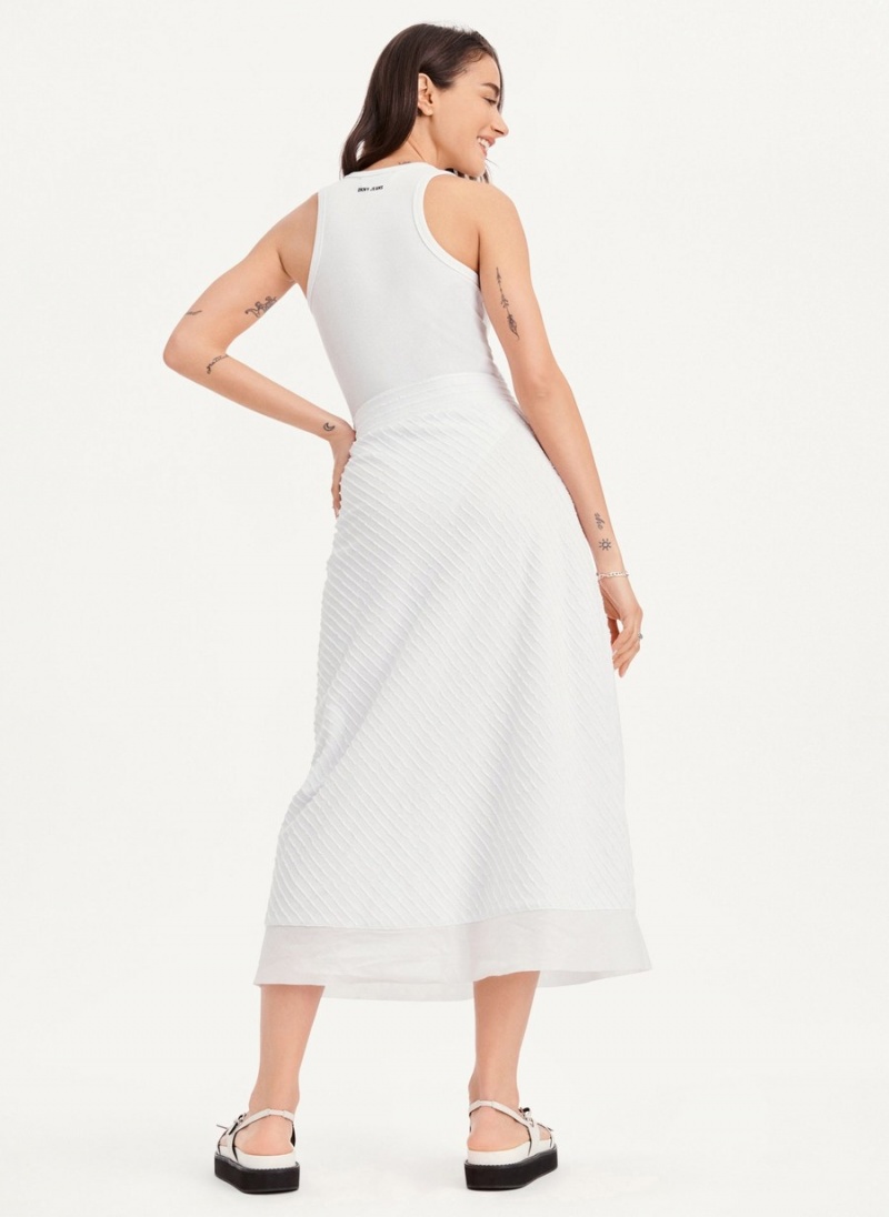 White Dkny Pull On Maxi Women's Skirts | W7172880