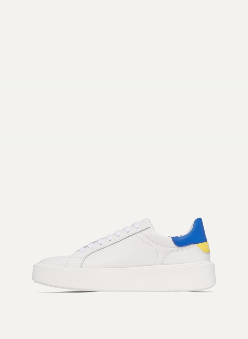 White Dkny Stacked Court Men's Sneakers | B0018951