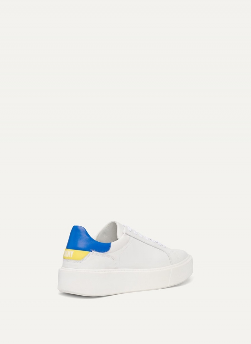 White Dkny Stacked Court Men's Sneakers | B0018951