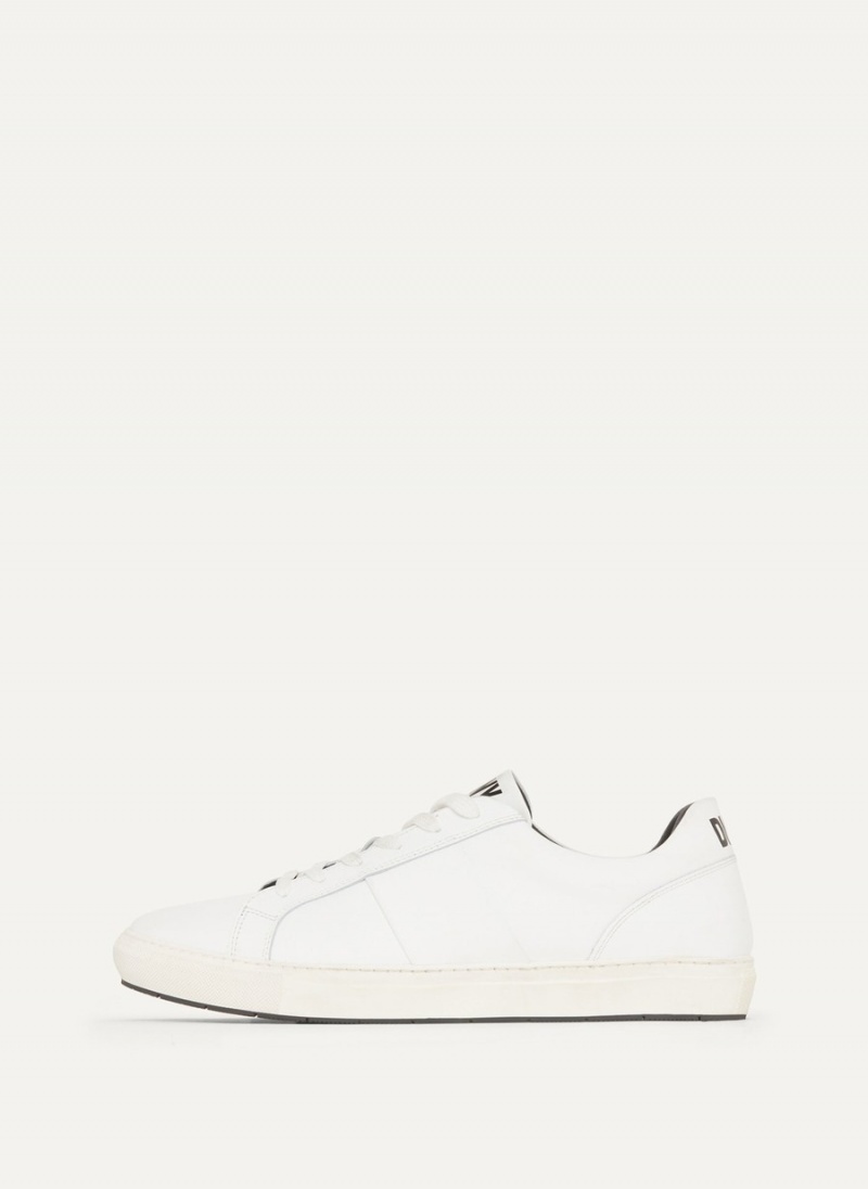 White Dkny Stacked Court Men\'s Sneakers | B0018951