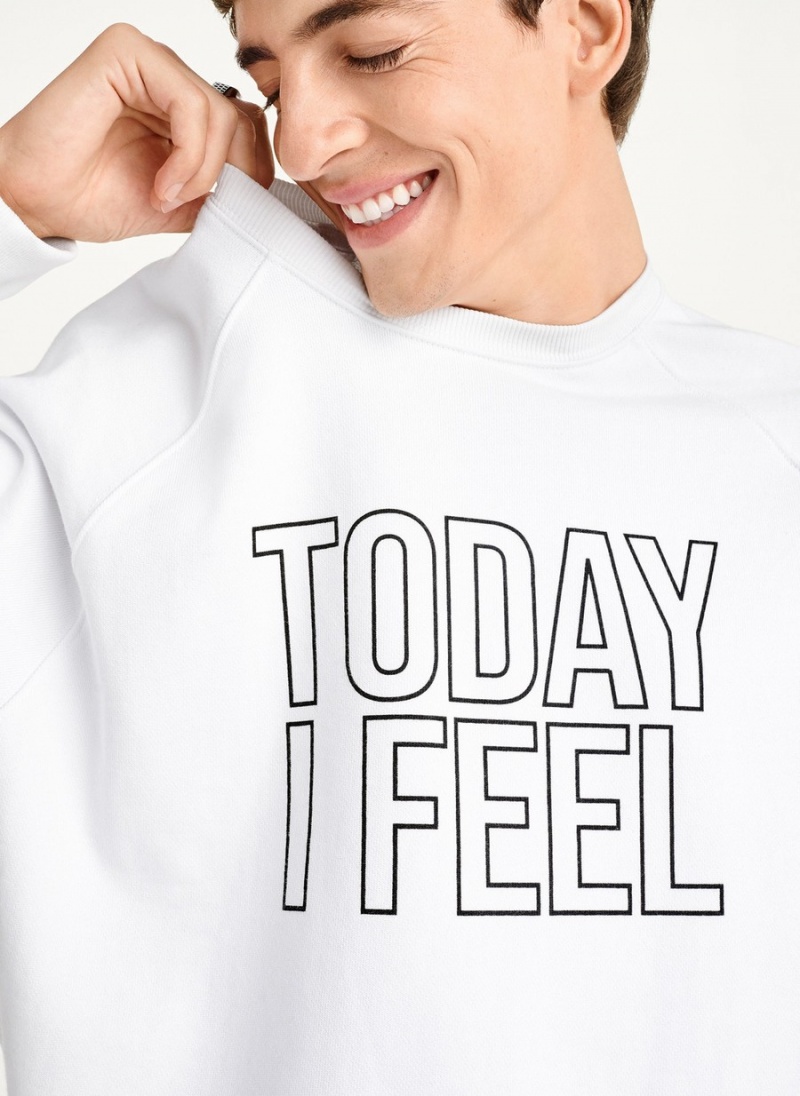 White Dkny Today I Feel Women's Sweatshirts | C9335332